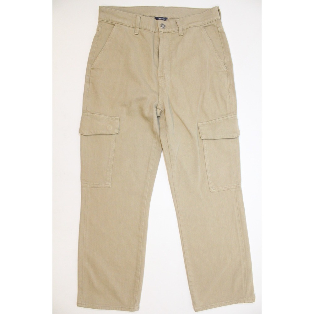 Splendid Crop Denim Cargo Pants Safari‎ Tan Size 28